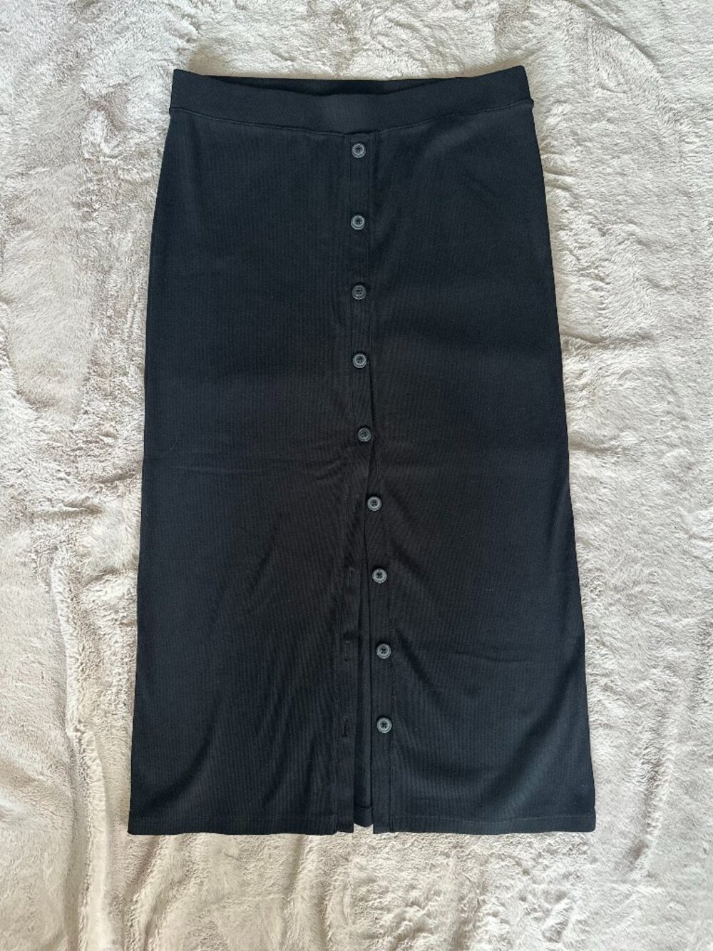 American Eagle Black High-Waisted Midi Skirt
